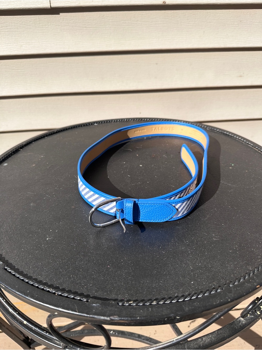 Talbots Blue and White Striped Women’s Belt- Size M EUC